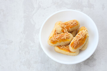 Crunchy Kaastengels Cookies. Dutch influenced Indonesian cookies, popular during Eid Al Fitr in Indonesia
