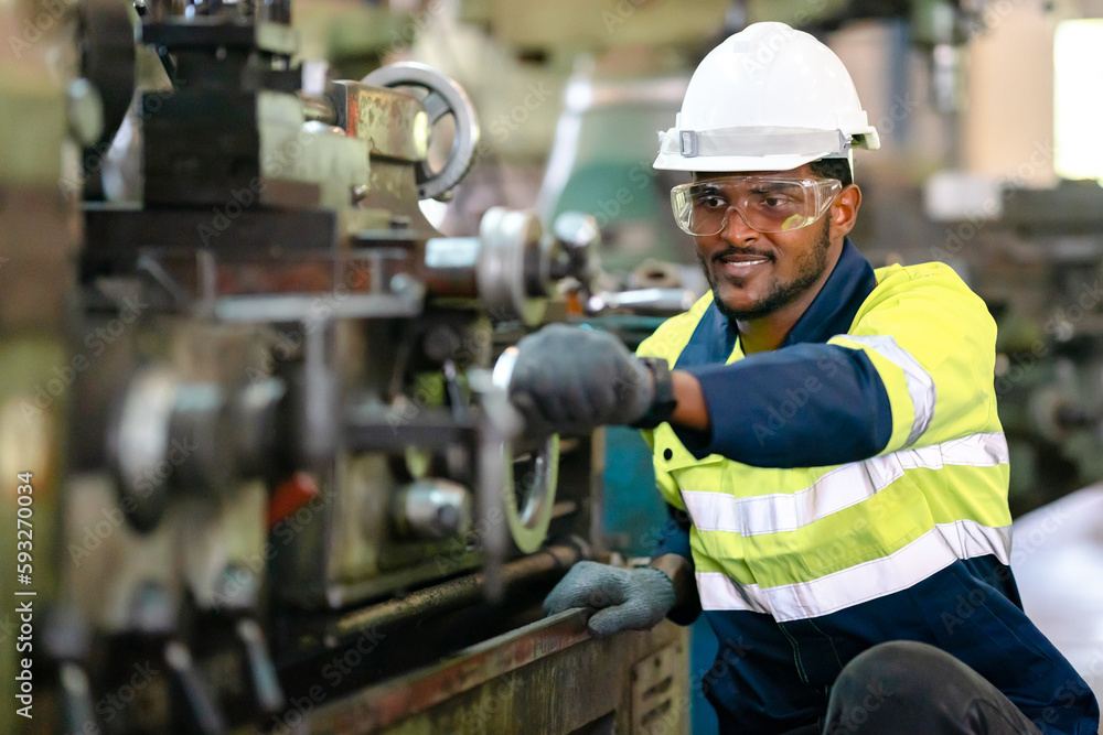 Sticker professional business industry technician wearing safety helmet working to maintenance service and c