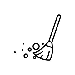 broom icon on white background. cleaning supplies icon.
