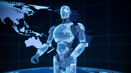 Fototapeta na wymiar Ai artificial intelligence digital futuristic background with robot