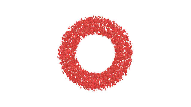 red stars, Christmas wreath round frame, abstract design element portal, dot and particle shape for blend mode, isolated dot and particle light effect.