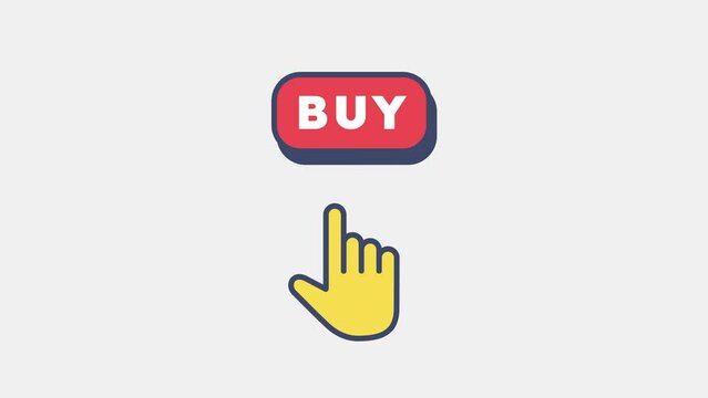 Hand cursor buy button animation