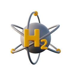 h2 hydrogen atom molecule, future cell clean energy, icon, 3d rendering, sustainability, reduce co2 emission, green energy concept - 593272031