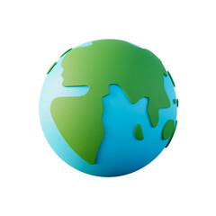 planet earth world map icon, 3d rendering, sustainability, reduce co2 emission, green energy concept - 593272054