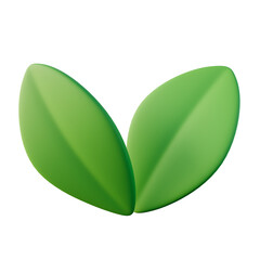 green leaf eco icon, 3d rendering, sustainability, reduce co2 emission, green energy concept - 593272065