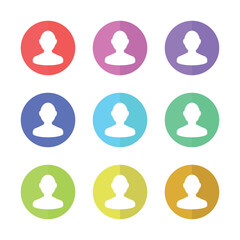 User profile vector flat icon set