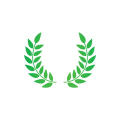 Laurel wreath icon with green gradient
