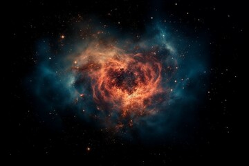 Heart shaped nebula. Heart galaxy. Astrological symbol of love. AI generative
