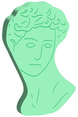 Naklejka premium 3d green Greek statue