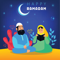Ramadan Kareem poster design vector illustrator