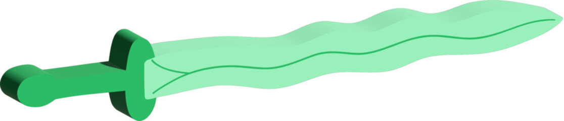 3d green sword