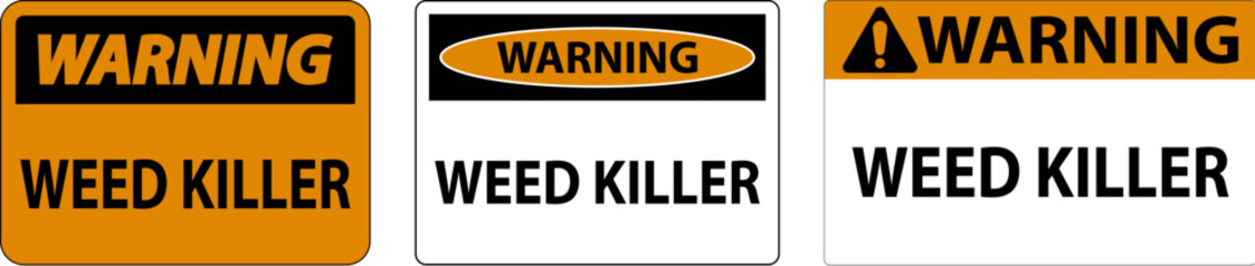 Warning Sign Weed Killer On White Background
