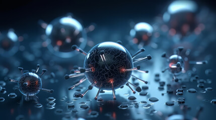 Close-up image of a man made virus