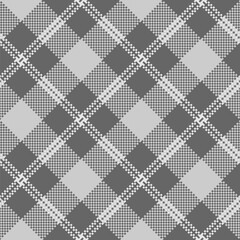 Black and white check plaid seamless vector pattern.