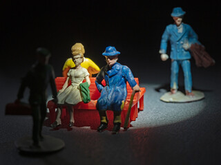 Town square scene recreated with figures