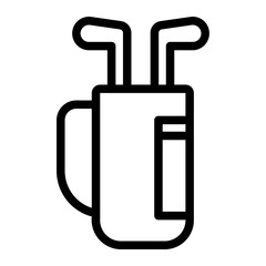 golf bag line icon