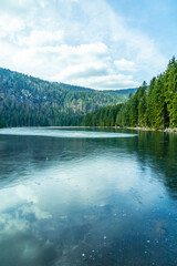 Frühlingswanderung im Bayrischen Wald vom Großen Arbersee zum Großen Arber Gipfel - Bayern -...