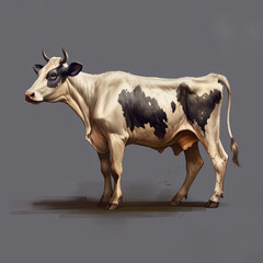cow, neutral background, farm animals