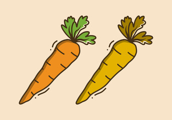 Illustration design of orange carrot