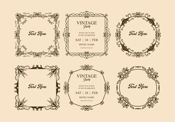 Elegant vintage frame design for invitation card