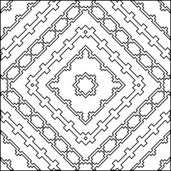 Stylish texture with figures from lines.Abstract geometric black and white pattern for web page, textures, card, poster, fabric, textile. Monochrome graphic repeating design. 