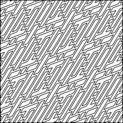 Stylish texture with figures from lines.Abstract geometric black and white pattern for web page, textures, card, poster, fabric, textile. Monochrome graphic repeating design. 