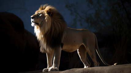 Obraz na płótnie Canvas Majesty lion in the wild.