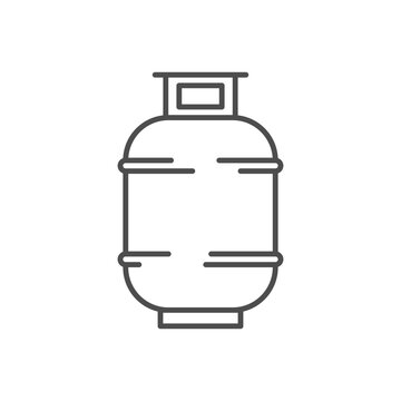 recommend clip art: Gas cylinder related vector linear icon. Metal tank with industrial flammable fuel. Gas tank. Vector outline illustration Isolated on white background. Editable stroke