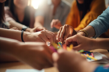 A picture of a teacher collaborating with fellow teachers, showcasing the importance of teamwork and collaboration in education, bokeh, Teacher's day Generative AI