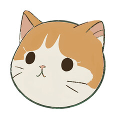 Cute cat kawaii cartoon head