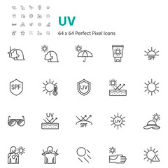 set of uv icons, ultraviolet, sunblock, sun,