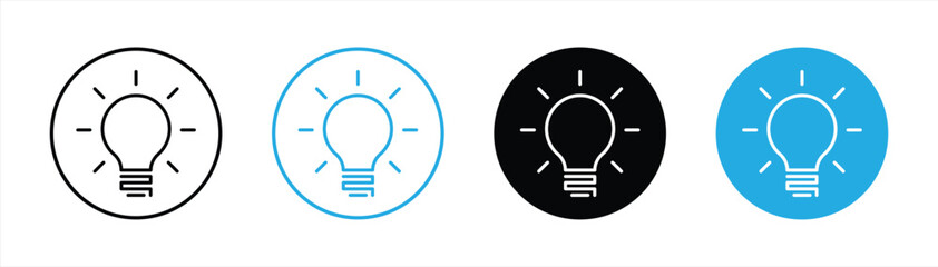 light bulb icon set. lamp idea icon symbol sign collections, vector illustration