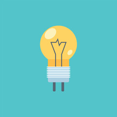 Vector illustration of light bulb icon, idea, lighting.