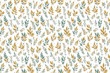 Seamless pattern. Seamless watercolor botanical pattern.