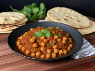 Indian Chana masala food dish, generative ai