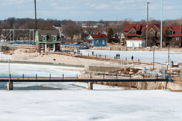 Fox River Lock At De Pere, Wisconsin, In Winter