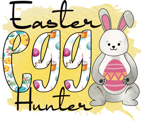 Easter Egg Hunter Easter Day Sublimation Design, perfect on t shirts, mugs, signs, cards and much more