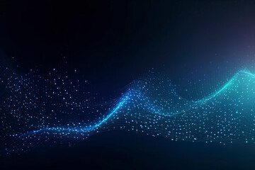 Obraz premium Blue Dot Line Technology Network Background. AI technology generated image