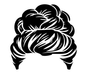 Messy bun hairstyles illustration of business hairstyle with natural long hair