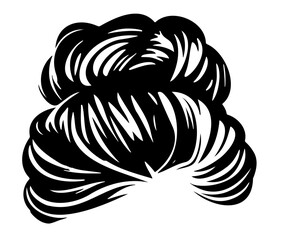 Messy bun hairstyles illustration of business hairstyle with natural long hair