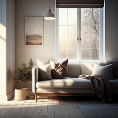 modern living room with fireplace