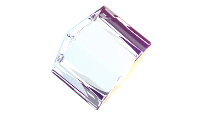 Intro glass cube rotate 3d render - 593288078