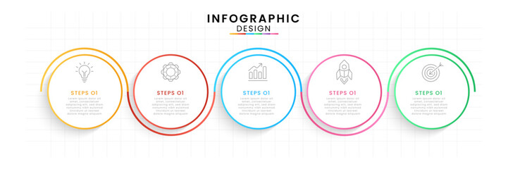 Infographic template for business. Timeline concept with 5 step.
