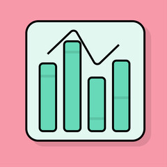 Chart Icon in trendy flat style isolated on pink background. Vector illustration