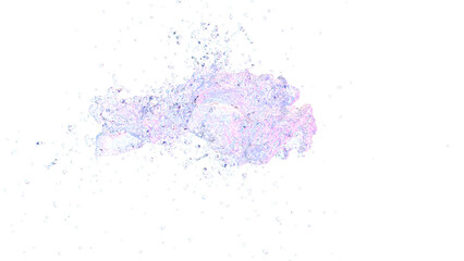 Purple Water splash squid 3d render