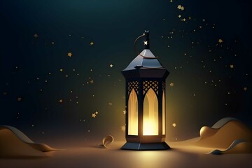 ramadan kareem greeting. lantern. ai generate