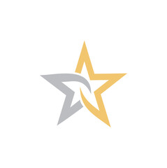star icon design in line art and minimalist style.