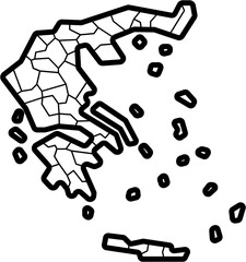 doodle freehand drawing of greece map.