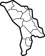 doodle freehand drawing of moldova map.