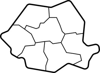 doodle freehand drawing of romania map.